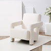 image:imageSAFAVIEH Couture Collection Taylor Modern Dark Brown Boucle Accent Chair Fully AssembledIvory