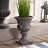 image:imageSAFAVIEH Outdoor  Arden Pedestal Planter Pot  Black Magnesium Oxide WeatherResistant Garden Urn with Drainage Hole for Patio Porch amp Entryway 11 W x 11 D x 154 H PAT5044EBrown