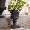 image:imageSAFAVIEH Outdoor  Arden Pedestal Planter Pot  Black Magnesium Oxide WeatherResistant Garden Urn with Drainage Hole for Patio Porch amp Entryway 11 W x 11 D x 154 H PAT5044EBlack