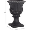 image:imageSAFAVIEH Outdoor  Arden Pedestal Planter Pot  Black Magnesium Oxide WeatherResistant Garden Urn with Drainage Hole for Patio Porch amp Entryway 11 W x 11 D x 154 H PAT5044EBlack