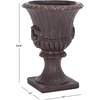 image:imageSAFAVIEH Outdoor  Arden Pedestal Planter Pot  Black Magnesium Oxide WeatherResistant Garden Urn with Drainage Hole for Patio Porch amp Entryway 11 W x 11 D x 154 H PAT5044EBrown