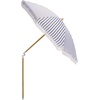 image:imageSAFAVIEH Outdoor  Bella 65 FT Beach Umbrella  Canopy with White Fringe Trim Tilt Function Aluminum Pole Weather Resistant for Beach Patio Garden PAT8504Hunter Green Stripe