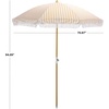 image:imageSAFAVIEH Outdoor  Bella 65 FT Beach Umbrella  Canopy with White Fringe Trim Tilt Function Aluminum Pole Weather Resistant for Beach Patio Garden PAT8504Yellow Stripe