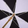image:imageSAFAVIEH Outdoor  Gallo 65 FT Beach Umbrella  Canopy with White Fringe Trim Tilt Function Aluminum Pole Weather Resistant for Beach Patio Garden PAT8505Black Stripe