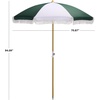 image:imageSAFAVIEH Outdoor  Gallo 65 FT Beach Umbrella  Canopy with White Fringe Trim Tilt Function Aluminum Pole Weather Resistant for Beach Patio Garden PAT8505Hunter Green Stripe