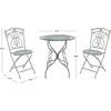 image:imageSAFAVIEH Outdoor Collection Semly Victorian Antique Dark Green Wrought Iron 3Piece Bistro SetAntique Dark Green