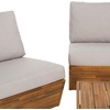 image:imageSAFAVIEH Outdoor Patio Furniture  Dune 4Piece Set  Sand amp Light Grey  Acacia Wood  Rustic Conversation Set with Detachable Cushion Covers  Ideal for Patio Deck Porch Backyard PAT9516BKIT3NaturalLight Grey