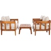 image:imageSAFAVIEH Outdoor Patio Furniture  Owen 4Piece Set  Sand amp Taupe  Acacia Wood  Conversation Set with Detachable Cushion Covers  Ideal for Patio Deck Porch Backyard PAT9510AKIT2NaturalTaupe