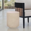 image:imageSAFAVIEH Outdoor Patio Furniture Collection  Napa Black Ficonstone Side Table Round Modern Patio Accent Table Fully Assembled PAT1539ABeige