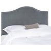 image:imageSafavieh Connie Grey White Diamond Camelback Headboard  Silver Nailhead FullGray
