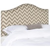 image:imageSafavieh Connie Grey White Diamond Camelback Headboard  Silver Nailhead FullGrey  Wheat