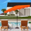 image:imageSafavieh PAT8300A Outdoor Zimmerman Navy and White 66 x 10 Rectangle Market UV Protected UmbrellaOrangeWhite