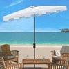 image:imageSafavieh PAT8300A Outdoor Zimmerman Navy and White 66 x 10 Rectangle Market UV Protected UmbrellaWhite