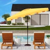 image:imageSafavieh PAT8300A Outdoor Zimmerman Navy and White 66 x 10 Rectangle Market UV Protected UmbrellaYellowWhite
