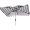image:imageSafavieh PAT8311C Outdoor Vienna Navy and White 66 x 10 Rectangle Crank UV Protected UmbrellaBlackWhite