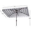 image:imageSafavieh PAT8311C Outdoor Vienna Navy and White 66 x 10 Rectangle Crank UV Protected UmbrellaBlackWhite