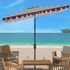 image:imageSafavieh PAT8311C Outdoor Vienna Navy and White 66 x 10 Rectangle Crank UV Protected UmbrellaBlackWhite