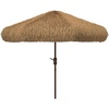 image:imageSAFAVIEH 11ft Outdoor Patio Umbrella Round Tiki Collection Tropical Brown Crank No Tilt for Deck Backyard Poolside PAT8112A