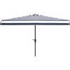 image:imageSAFAVIEH 65x10ft Outdoor Patio Umbrella Rectangular Elsa Collection Black amp White Stripe Auto Crank Tilt UV Resistant for Deck Backyard Poolside PAT8303ANavy  White