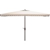 image:imageSAFAVIEH 65x10ft Outdoor Patio Umbrella Rectangular Valance Beige amp White Trim Auto Crank Tilt UV Resistant for Deck Backyard Poolside PAT8306CBeige  White