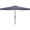 image:imageSAFAVIEH 65x10ft Outdoor Patio Umbrella Rectangular Valance Beige amp White Trim Auto Crank Tilt UV Resistant for Deck Backyard Poolside PAT8306CNavy  White