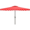 image:imageSAFAVIEH 65x10ft Outdoor Patio Umbrella Rectangular Valance Beige amp White Trim Auto Crank Tilt UV Resistant for Deck Backyard Poolside PAT8306CRed