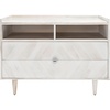 image:imageSAFAVIEH Couture Collection Cora Rose White Wash and White Marble 2Drawer NightstandWhite Washed
