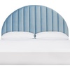 image:imageSAFAVIEH Home Collection Solare Slate Blue Velvet Channel Tufted Arched Queen Size HeadboardSlate Blue Velvet