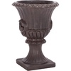 image:imageSAFAVIEH Outdoor  Arden Pedestal Planter Pot  Black Magnesium Oxide WeatherResistant Garden Urn with Drainage Hole for Patio Porch amp Entryway 11 W x 11 D x 154 H PAT5044EBrown