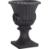 image:imageSAFAVIEH Outdoor  Arden Pedestal Planter Pot  Black Magnesium Oxide WeatherResistant Garden Urn with Drainage Hole for Patio Porch amp Entryway 11 W x 11 D x 154 H PAT5044EBlack