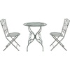 image:imageSAFAVIEH Outdoor Collection Semly Victorian Antique Dark Green Wrought Iron 3Piece Bistro SetAntique Dark Green