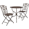 image:imageSAFAVIEH Outdoor Collection Semly Victorian Antique Dark Green Wrought Iron 3Piece Bistro SetUnearthed Rust
