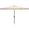 image:imageSafavieh PAT8311C Outdoor Vienna Navy and White 66 x 10 Rectangle Crank UV Protected UmbrellaBeigeWhite