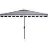 image:imageSafavieh PAT8311C Outdoor Vienna Navy and White 66 x 10 Rectangle Crank UV Protected UmbrellaBlackWhite