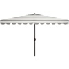 image:imageSafavieh PAT8311C Outdoor Vienna Navy and White 66 x 10 Rectangle Crank UV Protected UmbrellaGreyWhite