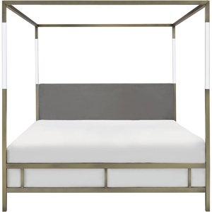 image:imageSAFAVIEH Couture Collection Dorothy GoldGrey Acrylic Canopy Queen Size BedGoldGrey