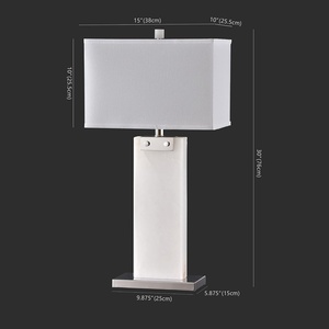 image:imageSAFAVIEH Couture Lighting Collection Morgen Handmade NickelWhite Alabaster 30inch Table Lamp