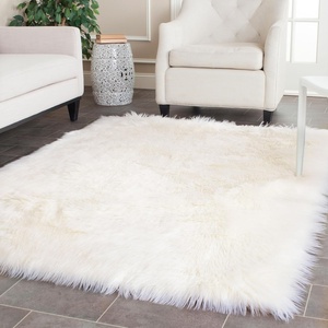 image:imageSAFAVIEH Faux Sheep Skin Collection Area Rug  6 x 9 Ivory Silken Glam Design NonShedding amp Easy Care 235inch Thick Ideal for High Traffic Areas in Living Room Bedroom FSS235A