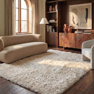image:imageSAFAVIEH Venice Shag Collection Area Rug  8 x 10 Pearl Handmade Glam 3inch Thick Ideal for High Traffic Areas in Living Room Bedroom SG256P