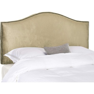 image:imageSafavieh Connie Grey White Diamond Camelback Headboard  Silver Nailhead FullSage