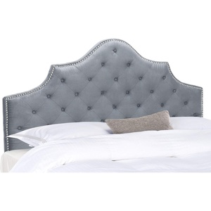 image:imageSafavieh MCR4035HF Mercer Collection Arebelle Velvet Headboard Full WhiteGray