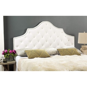 image:imageSafavieh MCR4035HF Mercer Collection Arebelle Velvet Headboard Full WhiteWhite