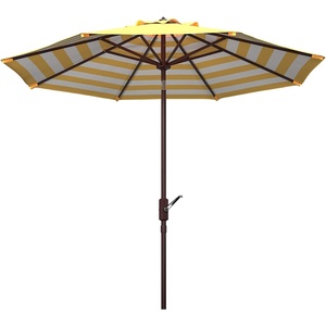 image:imageSafavieh PAT8007A Collection Athens Inside Out Striped 9Ft Crank Outdoor Auto Tilt UmbrellaYellow