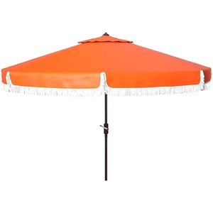 image:imageSafavieh PAT8008A Collection Milan Fringe Navy and White 9Ft Crank Outdoor Push Button Tilt UmbrellaOrange
