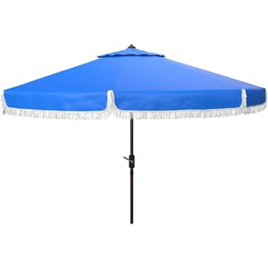 image:imageSafavieh PAT8008A Collection Milan Fringe Navy and White 9Ft Crank Outdoor Push Button Tilt UmbrellaPacific