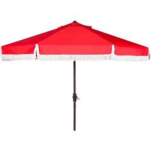 image:imageSafavieh PAT8008A Collection Milan Fringe Navy and White 9Ft Crank Outdoor Push Button Tilt UmbrellaRedWhite