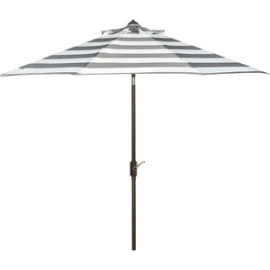 image:imageSafavieh PAT8104A Outdoor Iris Fashion Line 11Foot Round UV Protected UmbrellaGreyWhite