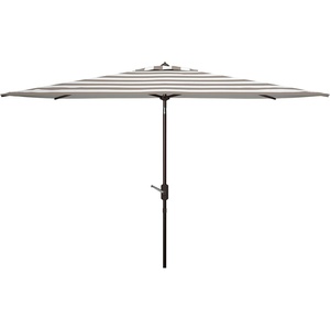 image:imageSafavieh PAT8304D Outdoor Iris Fashion Line Grey and White 66 x 10 Rectangle UV Protected UmbrellaGreyWhite