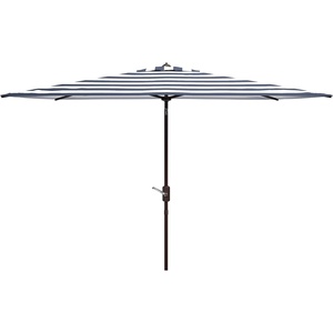 image:imageSafavieh PAT8304D Outdoor Iris Fashion Line Grey and White 66 x 10 Rectangle UV Protected UmbrellaNavyWhite