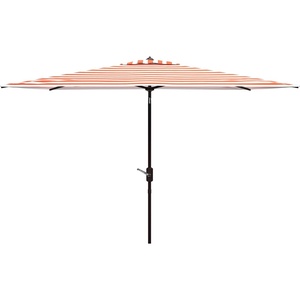image:imageSafavieh PAT8304D Outdoor Iris Fashion Line Grey and White 66 x 10 Rectangle UV Protected UmbrellaOrangeWhite